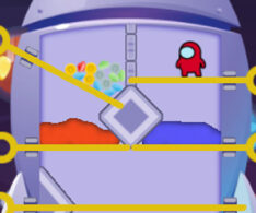 宇宙船内の誘導パズルゲーム Among Rescue Impostor Pull The Pin