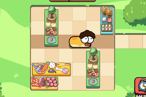 Apple Worm 2のプレイ画像(ミミズを操作するパズルゲーム画面)