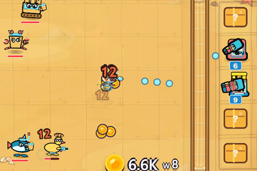ビーチ・ディフェンス：マージ・タワーのゲーム画面