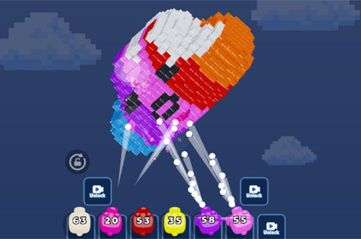ブロックシューターのゲーム画面