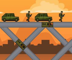 C4爆弾で鉄橋を破壊するゲーム BOMB THE BRIDGE