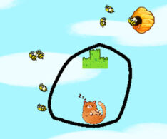 ネコをハチから守る線引きパズル【キャットレスキュー (Cat Rescue)】