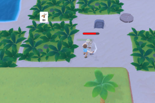 荒涼とした島のゲーム画面