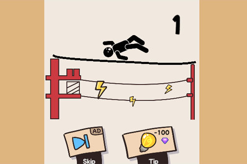 線で男を救えのゲーム画面