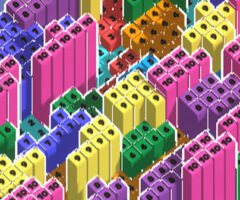 ブロックを下げるミニゲーム Fluffy cubes