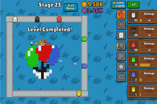 Idle Colour Cannonのゲーム画面