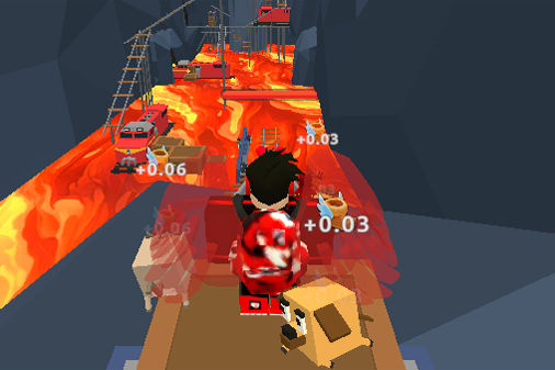 オビー：溶岩からの脱出のゲーム画面