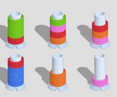 ロープを色分けするソートゲーム Rope Color Sort 3D