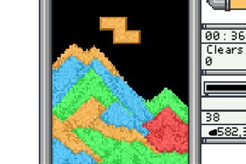 砂テトリスのゲーム画面