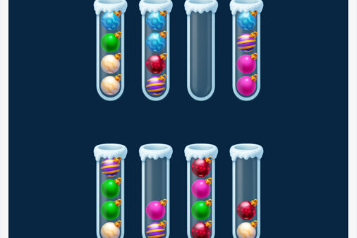 ソーティング Xmasボールのゲーム画面