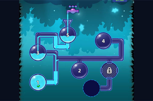ウォーターフローパズルのゲーム画面